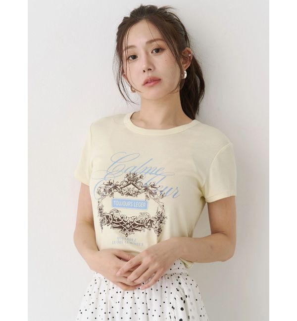 CALNAMUR「オーナメントモチーフプリントTシャツ」|Tシャツ・カットソー|