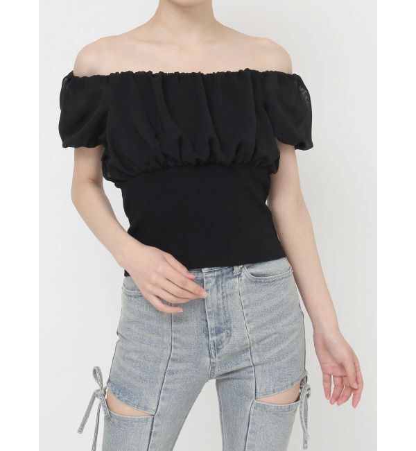 RESEXXY「シアードッキングオフショルトップス」|Tシャツ・カットソー|
