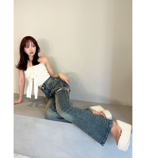 RESEXXY「スリーブツイストベアニット」|キャミソール|