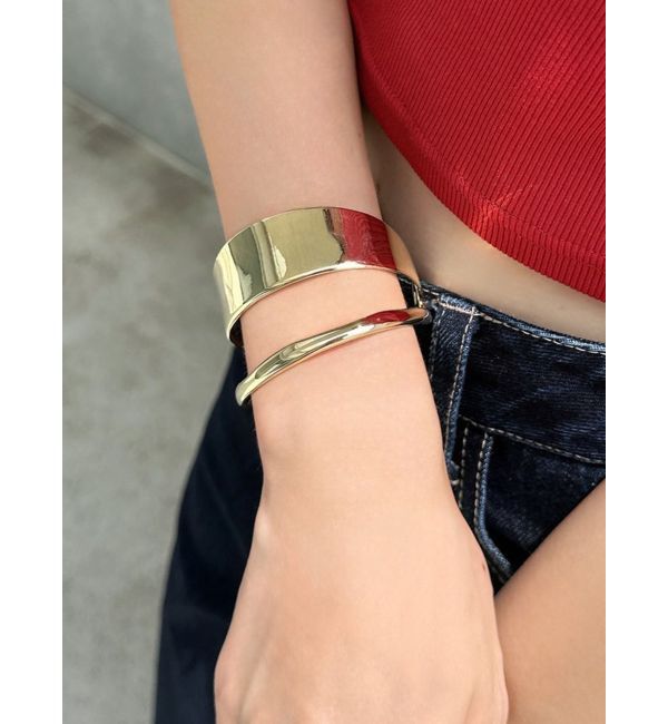 RESEXXY「ボリュームメタルバングル」|ブレスレット・バングル|ゴールド