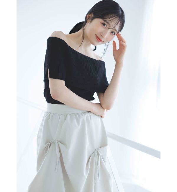 dazzlin「クロップドオフショルニットプルオーバー」|ニット・セーター|