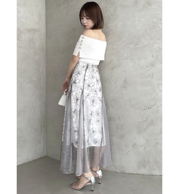 dazzlin「クロップドオフショルニットプルオーバー」|ニット・セーター|