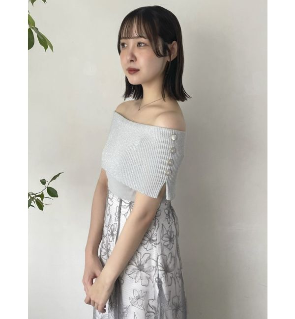 dazzlin「クロップドオフショルニットプルオーバー」|ニット・セーター|