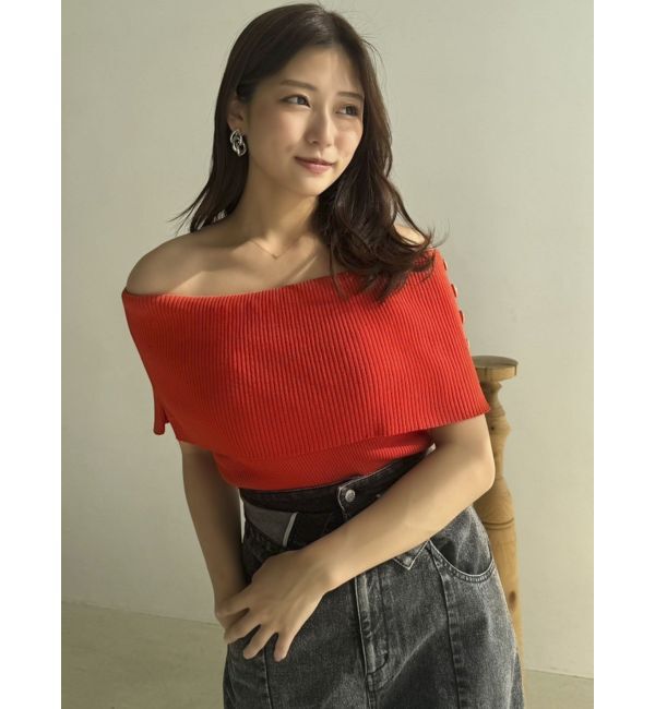 dazzlin「クロップドオフショルニットプルオーバー」|ニット・セーター|