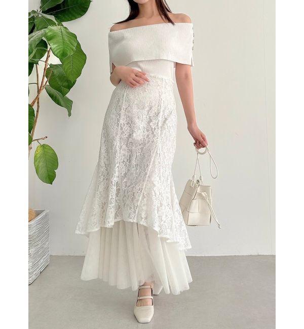 dazzlin「クロップドオフショルニットプルオーバー」|ニット・セーター|