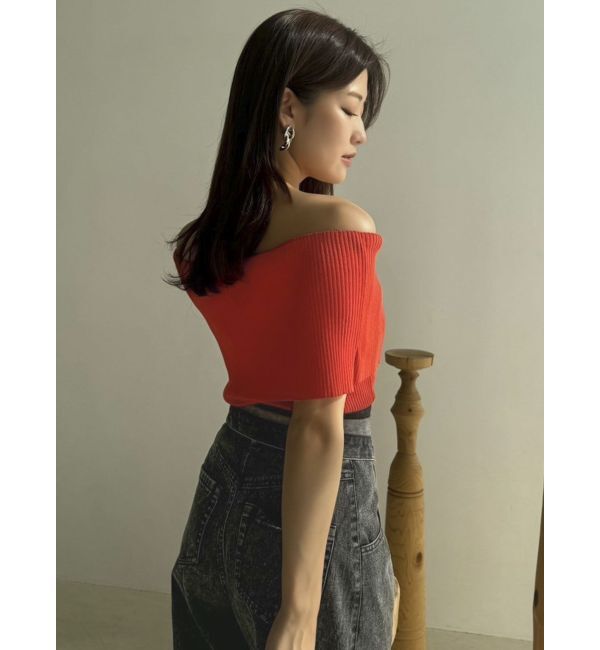 dazzlin「クロップドオフショルニットプルオーバー」|ニット・セーター|