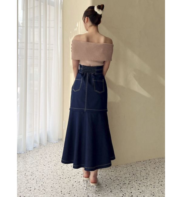 dazzlin「クロップドオフショルニットプルオーバー」|ニット・セーター|