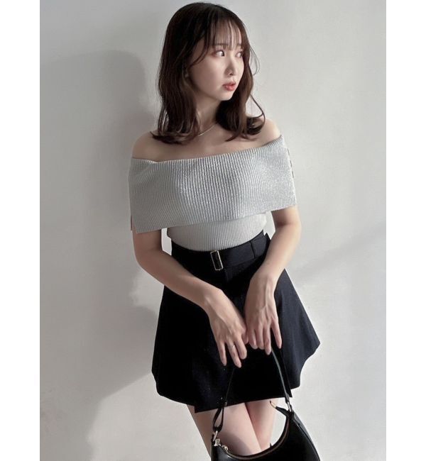 dazzlin「クロップドオフショルニットプルオーバー」|ニット・セーター|