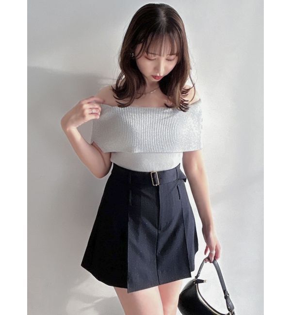 dazzlin「クロップドオフショルニットプルオーバー」|ニット・セーター|