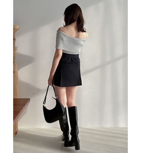 dazzlin「クロップドオフショルニットプルオーバー」|ニット・セーター|