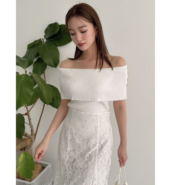 dazzlin「クロップドオフショルニットプルオーバー」|ニット・セーター|