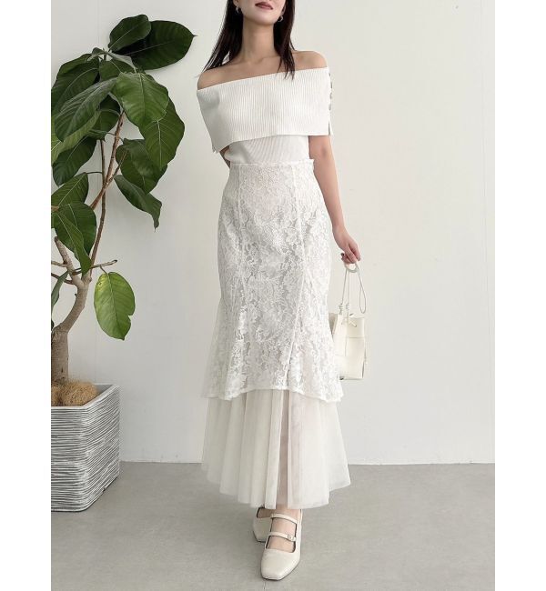 dazzlin「クロップドオフショルニットプルオーバー」|ニット・セーター|