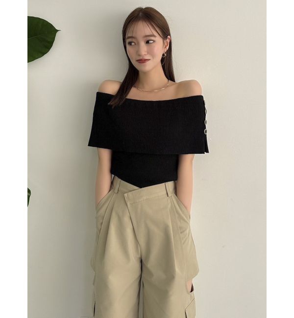 dazzlin「クロップドオフショルニットプルオーバー」|ニット・セーター|