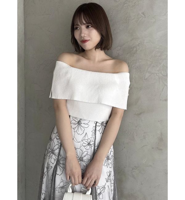 dazzlin「クロップドオフショルニットプルオーバー」|ニット・セーター|