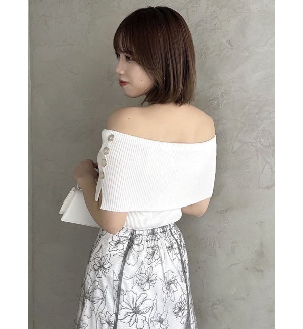 dazzlin「クロップドオフショルニットプルオーバー」|ニット・セーター|