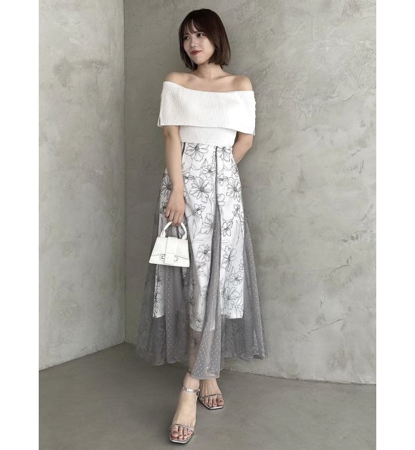 dazzlin「クロップドオフショルニットプルオーバー」|ニット・セーター|