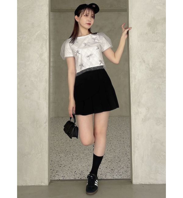 dazzlin「ランダムリボンシアーTシャツ」|Tシャツ・カットソー|