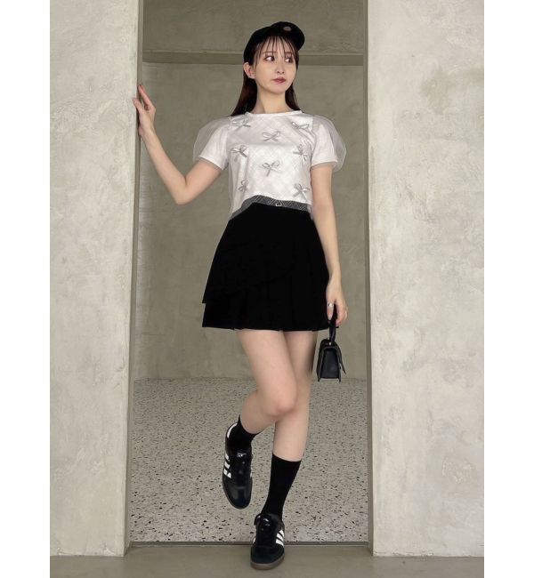 dazzlin「ランダムリボンシアーTシャツ」|Tシャツ・カットソー|