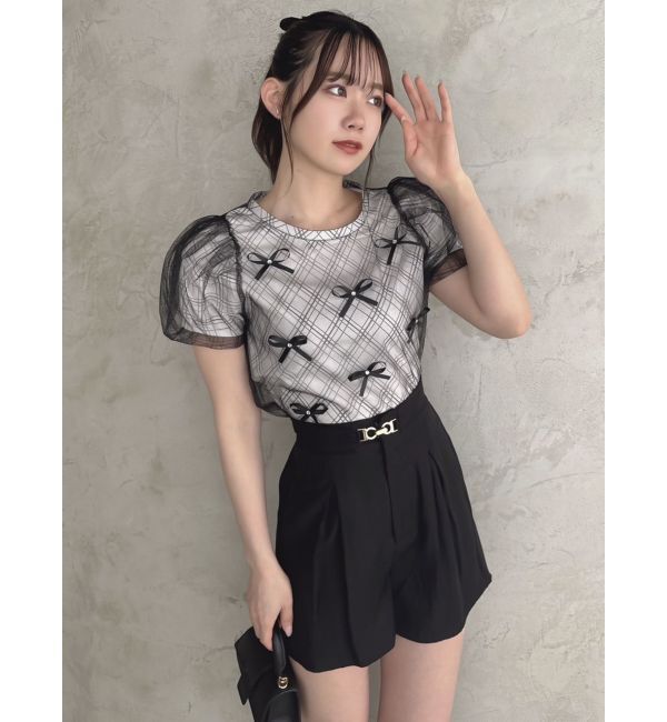 dazzlin「ランダムリボンシアーTシャツ」|Tシャツ・カットソー|