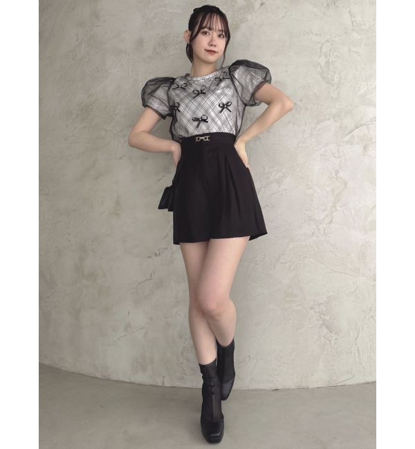 dazzlin「ランダムリボンシアーTシャツ」|Tシャツ・カットソー|