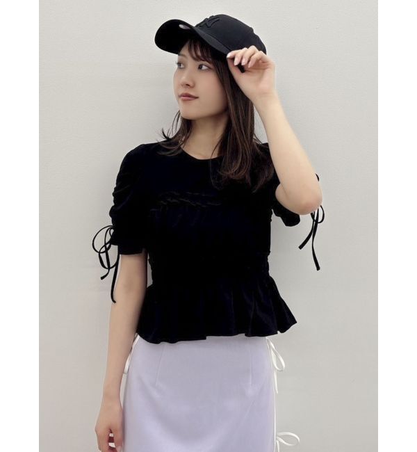 dazzlin「フリルギャザーデザインTシャツ」|Tシャツ・カットソー|