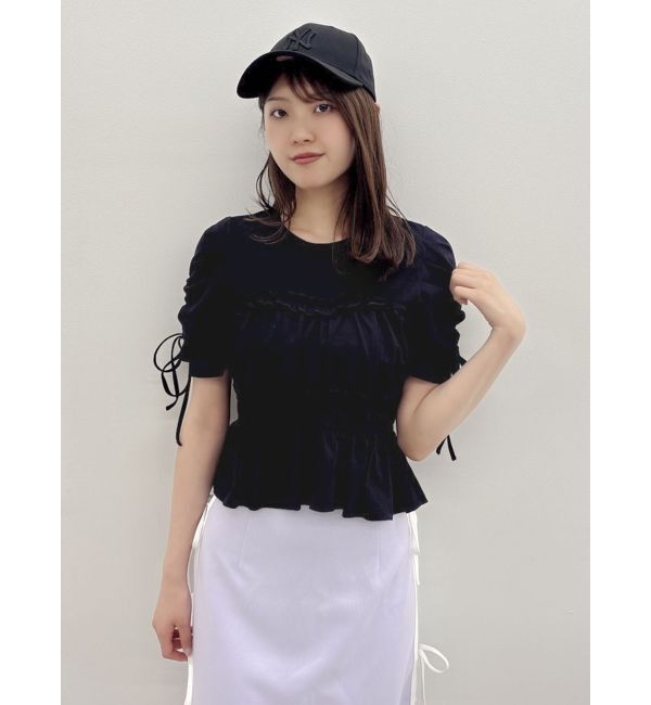 dazzlin「フリルギャザーデザインTシャツ」|Tシャツ・カットソー|