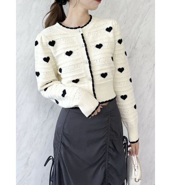 dazzlin「ハートジャカードカーデトップス」|カーディガン|