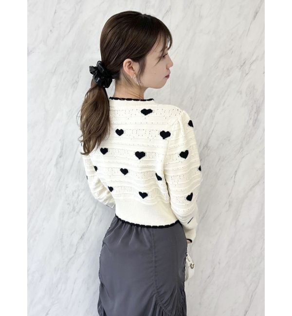 dazzlin「ハートジャカードカーデトップス」|カーディガン|