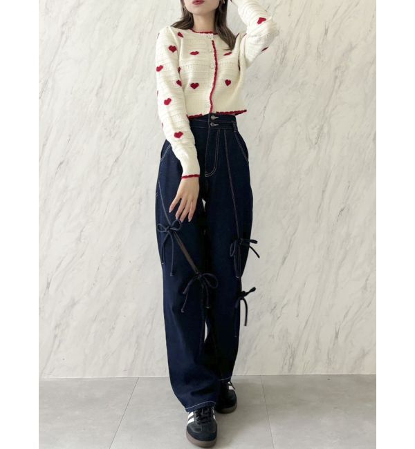 dazzlin「ハートジャカードカーデトップス」|カーディガン|
