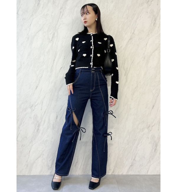 dazzlin「ハートジャカードカーデトップス」|カーディガン|