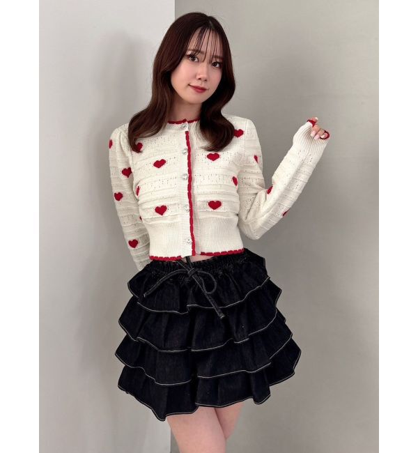 dazzlin「ハートジャカードカーデトップス」|カーディガン|