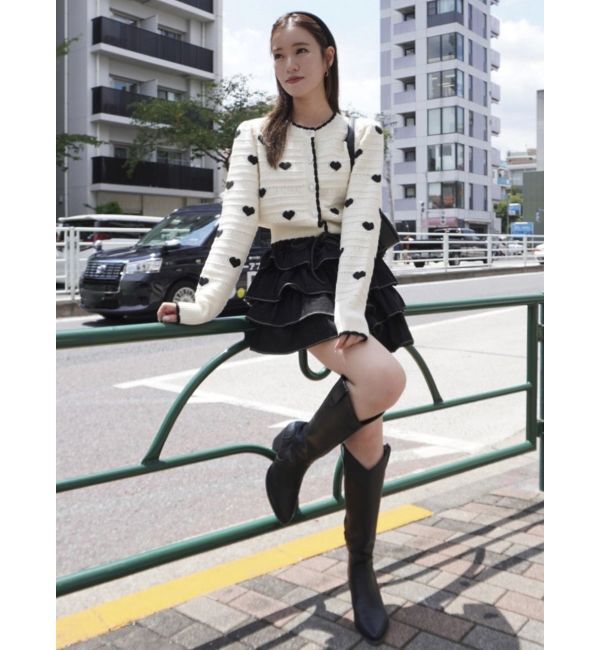 dazzlin「ハートジャカードカーデトップス」|カーディガン|