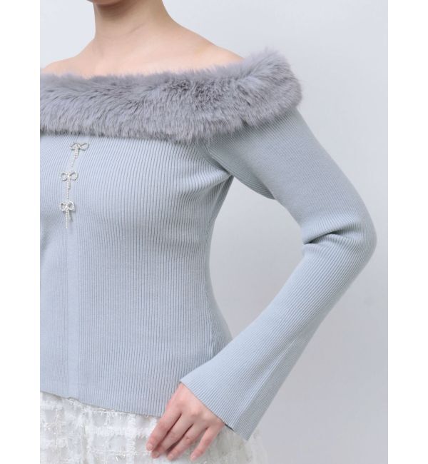 dazzlin「2WAYファーライクネックニットトップス」|ニット・セーター|