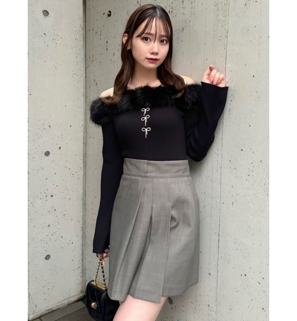 dazzlin「2WAYファーライクネックニットトップス」|ニット・セーター|