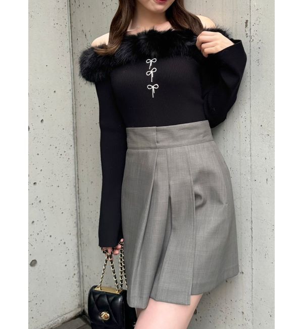 dazzlin「2WAYファーライクネックニットトップス」|ニット・セーター|