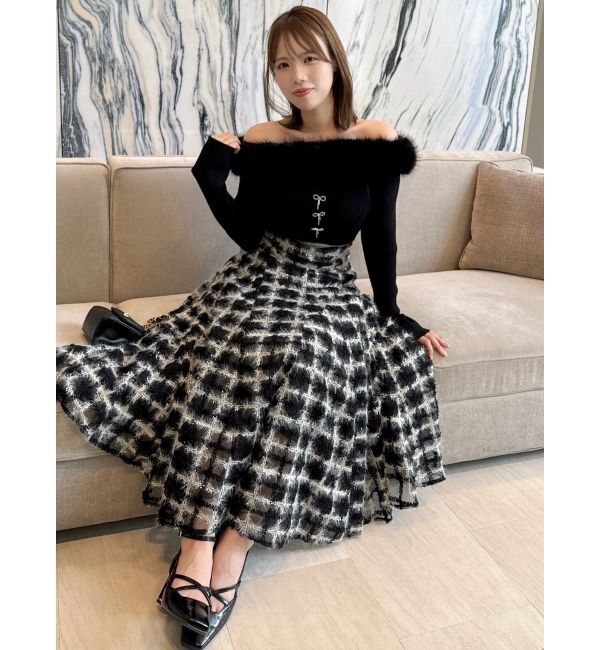 dazzlin「2WAYファーライクネックニットトップス」|ニット・セーター|