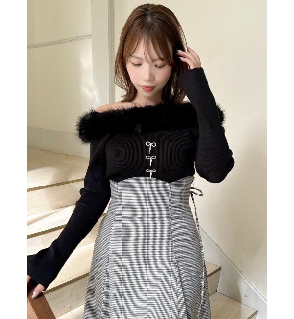 dazzlin「2WAYファーライクネックニットトップス」|ニット・セーター|