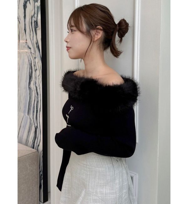 dazzlin「2WAYファーライクネックニットトップス」|ニット・セーター|