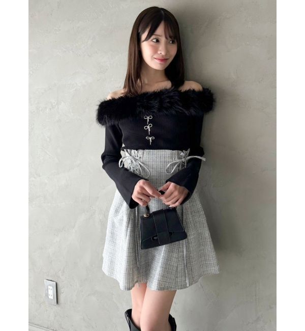 dazzlin「2WAYファーライクネックニットトップス」|ニット・セーター|