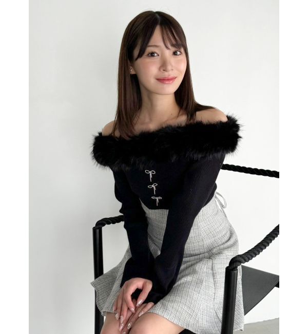 dazzlin「2WAYファーライクネックニットトップス」|ニット・セーター|