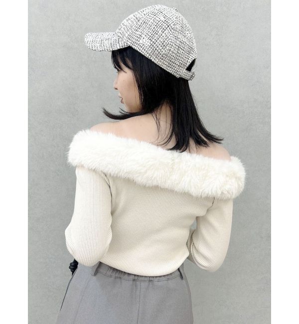 dazzlin「2WAYファーライクネックニットトップス」|ニット・セーター|