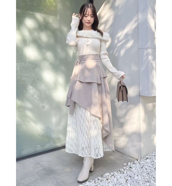 dazzlin「2WAYファーライクネックニットトップス」|ニット・セーター|