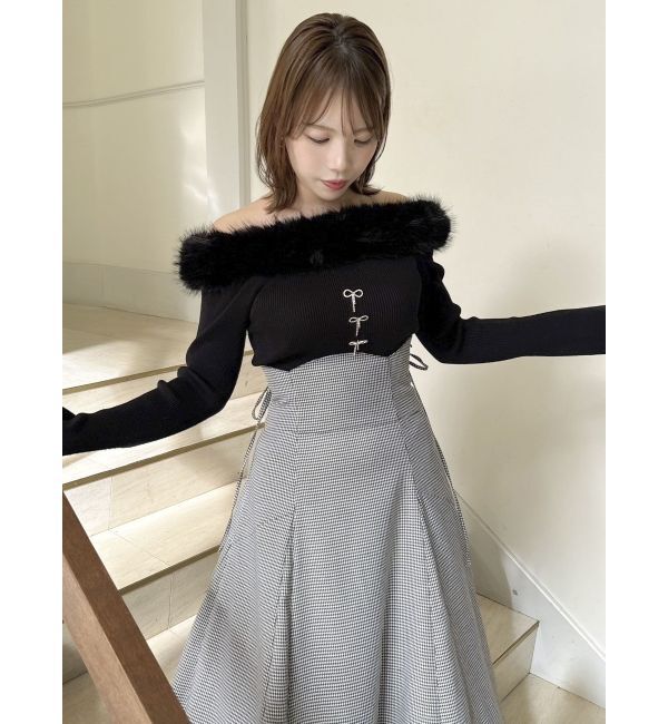 dazzlin「2WAYファーライクネックニットトップス」|ニット・セーター|