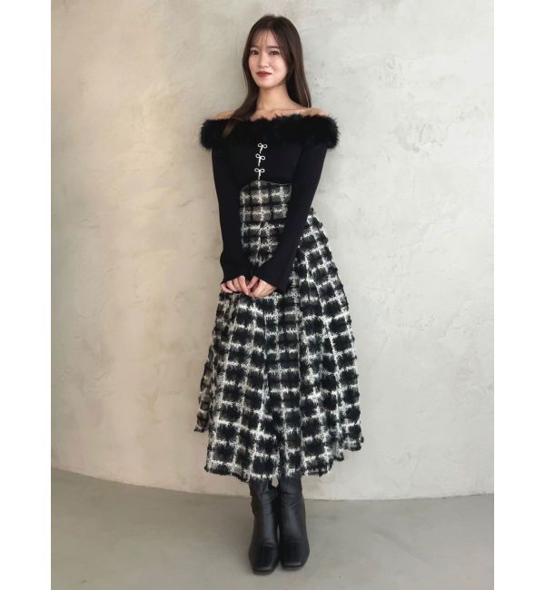 dazzlin「2WAYファーライクネックニットトップス」|ニット・セーター|