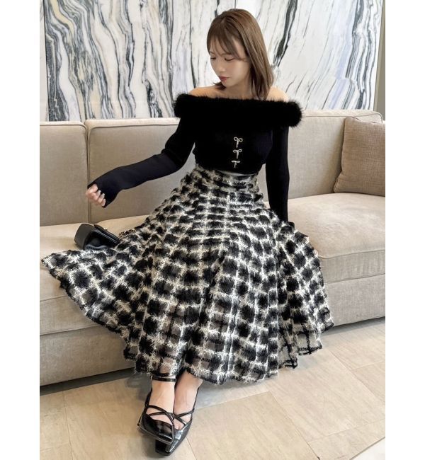 dazzlin「2WAYファーライクネックニットトップス」|ニット・セーター|