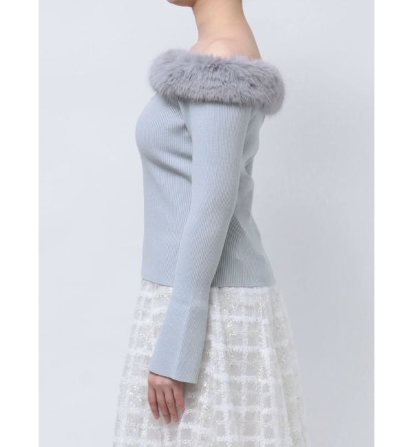 dazzlin「2WAYファーライクネックニットトップス」|ニット・セーター|