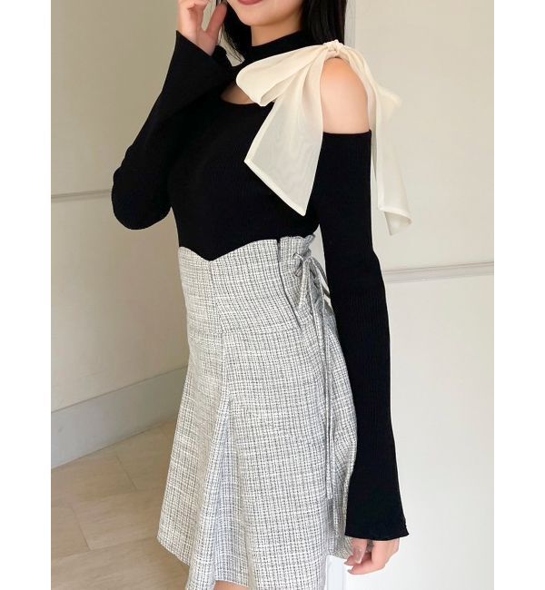 dazzlin「ワンショルリボンニットトップス」|ニット・セーター|