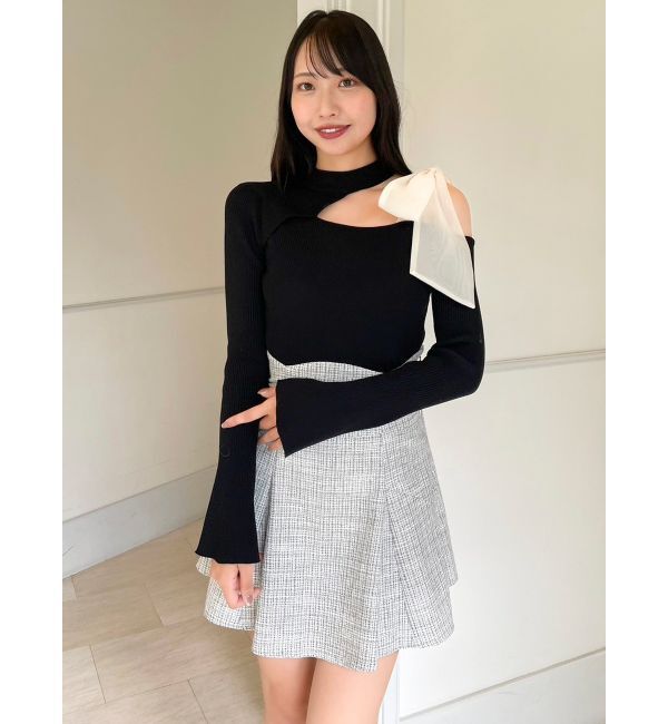 dazzlin「ワンショルリボンニットトップス」|ニット・セーター|