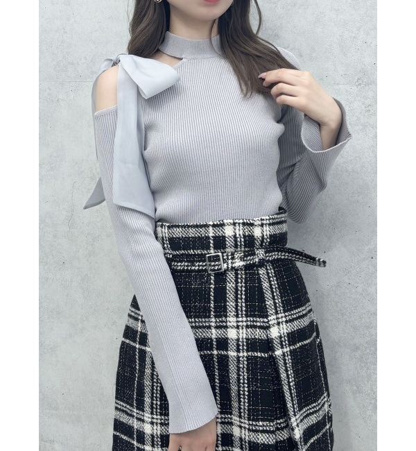 dazzlin「ワンショルリボンニットトップス」|ニット・セーター|