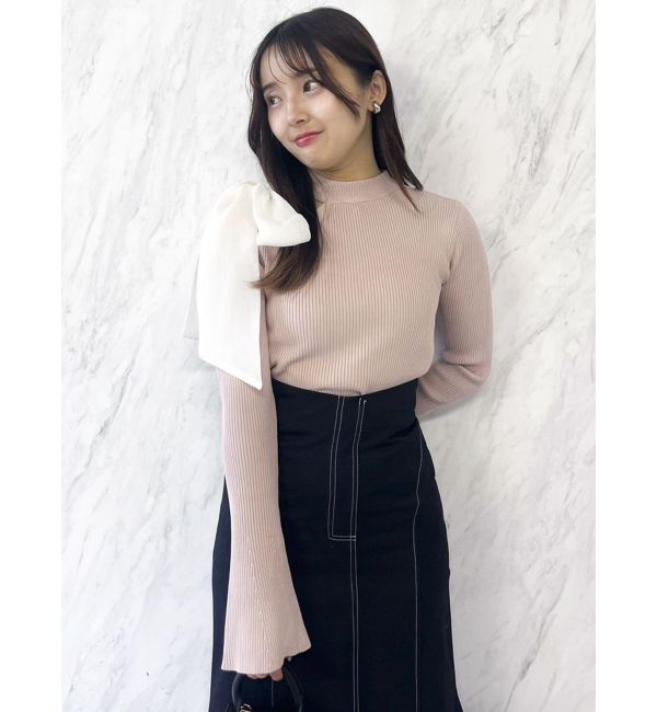 dazzlin「ワンショルリボンニットトップス」|ニット・セーター|